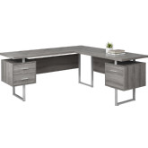 70" Computer Desk in Dark Taupe (Left or Right Facing)